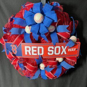 Red Sox Way Deco Mesh Wreath